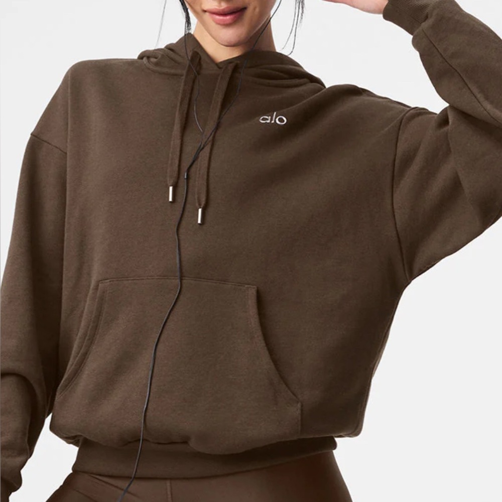 [SOLD] NWT ALO Yoga Accolade Hoodie (Espresso) Size XS
